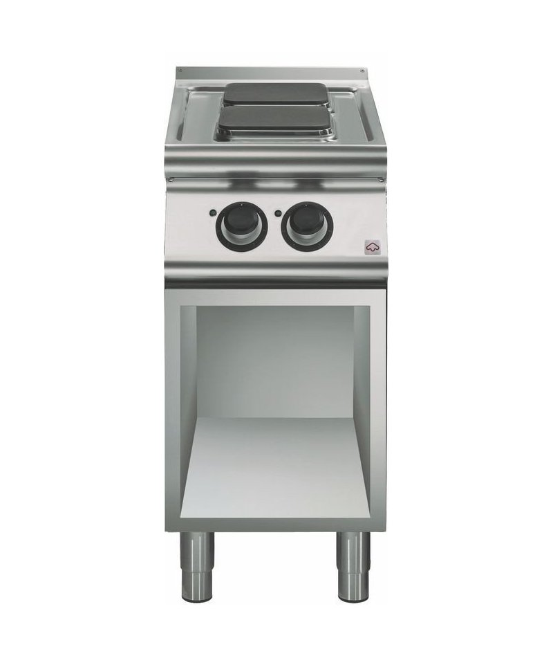 Cocina eléctrica de base abierta 2 fuegos cuadrados Fondo 700 Emotion