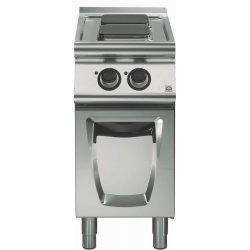 Cocina eléctrica sobre base con puerta 2 fuegos cuadrados Fondo 700 Emotion