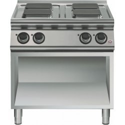 Cocina eléctrica de base abierta 4 fuegos cuadrados Fondo 700 Emotion