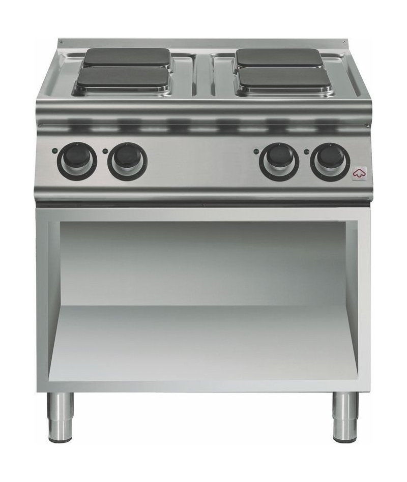 Cocina eléctrica de base abierta 4 fuegos cuadrados Fondo 700 Emotion