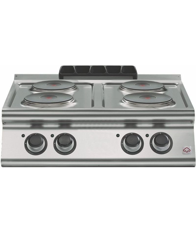 Cocina eléctrica 4 fuegos cuadrados de sobremesa Fondo 900 Emotion EM 90/80 PCES-T
