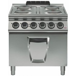 Cocina eléctrica 4 fuegos cuadrados con horno eléctrico GN 2/1 Fondo 900 Emotion extreme