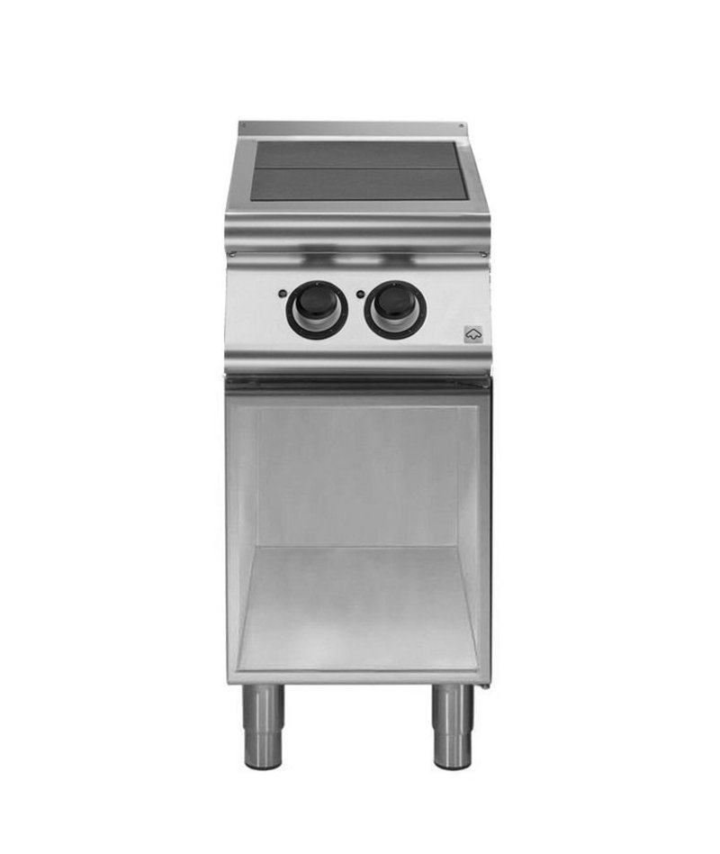 Cocina eléctrica con 2 planchas basculantes de base abierta Fondo 900 Emotion