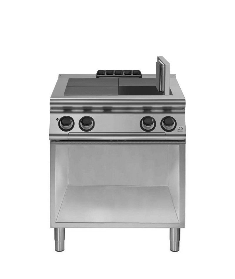 Cocina eléctrica con 4 planchas basculantes de base abierta Fondo 900 Emotion