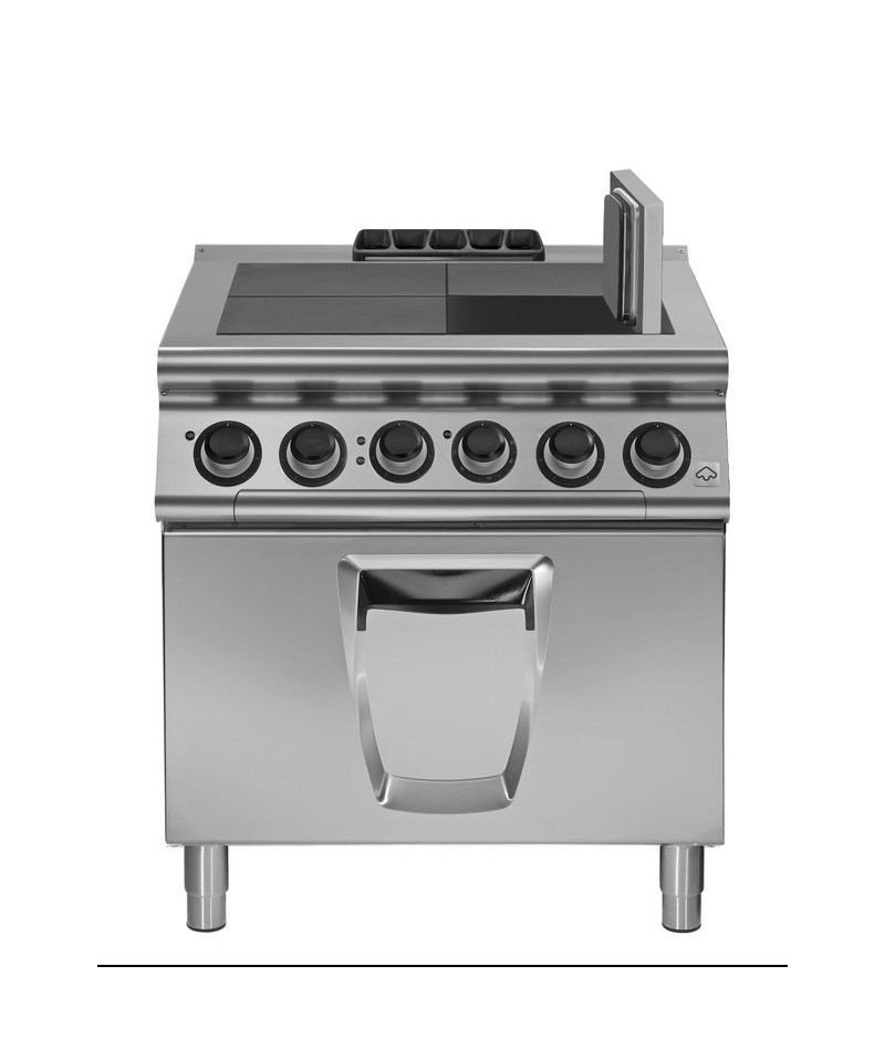 Cocina eléctrica con 4 planchas basculantes con horno eléctrico Fondo 900 Emotion