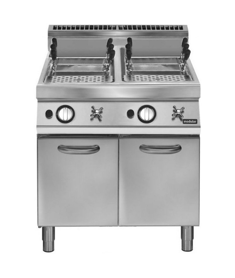 Cuecepasta a Gas 2 cubas 40+40L Fondo 900 Pratika