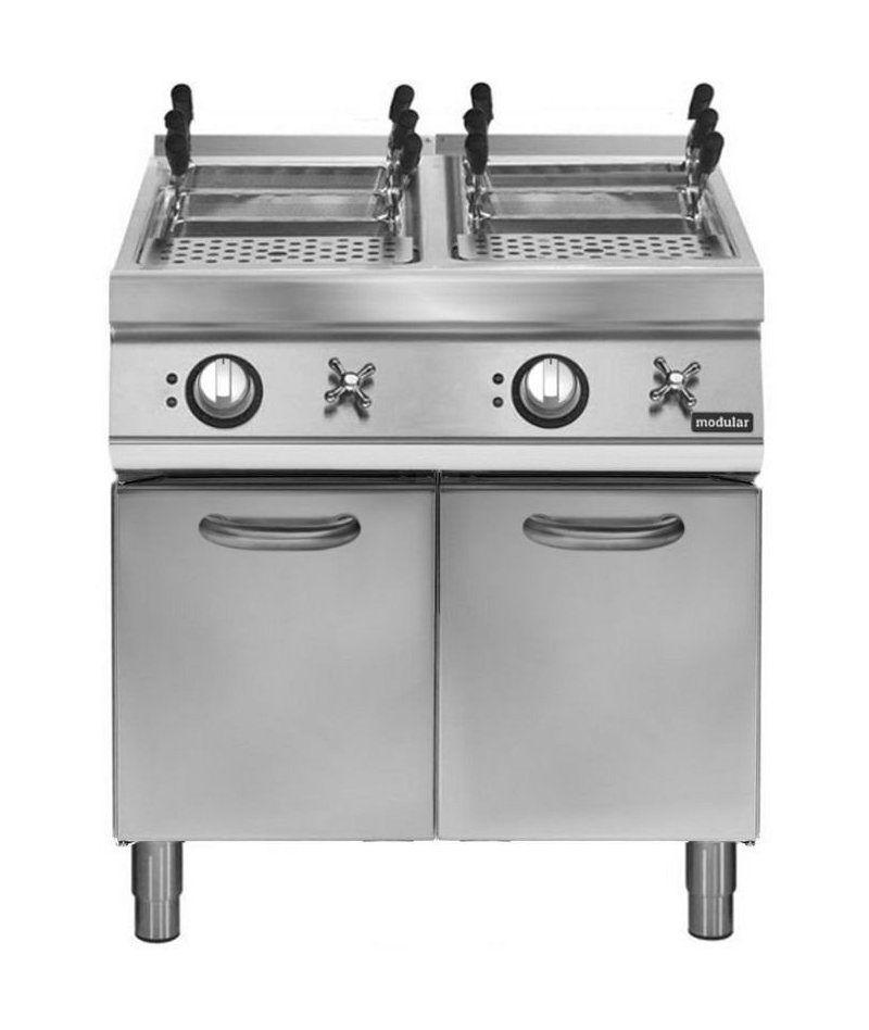 Cuecepasta eléctrico 2 cubas GN 2/3 26+26L Fondo 700 Pratika