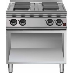 Cocina eléctrica 4 fuegos cuadrados de base abierta Fondo 900 Emotion