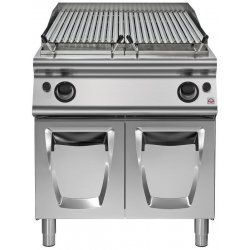Barbacoa de piedra lávica a gas sobre base con puerta 15 Kw Fondo 700 Emotion