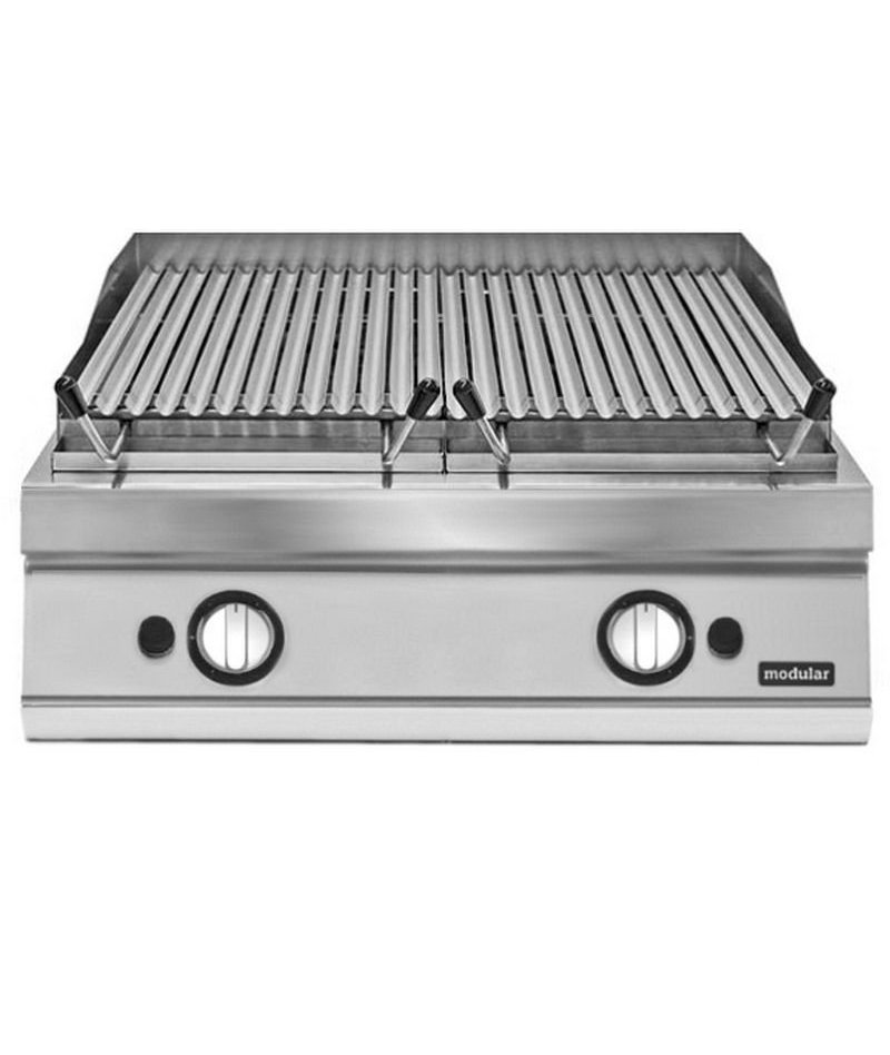 Barbacoa de piedra lávica a gas de sobremesa 15 Kw Fondo 700 Pratika
