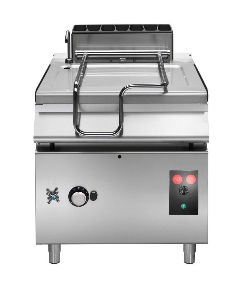 Sartén Basculante a Gas 80L con cubeta de inox motorizada y Base con puerta Fondo 900 Emotion