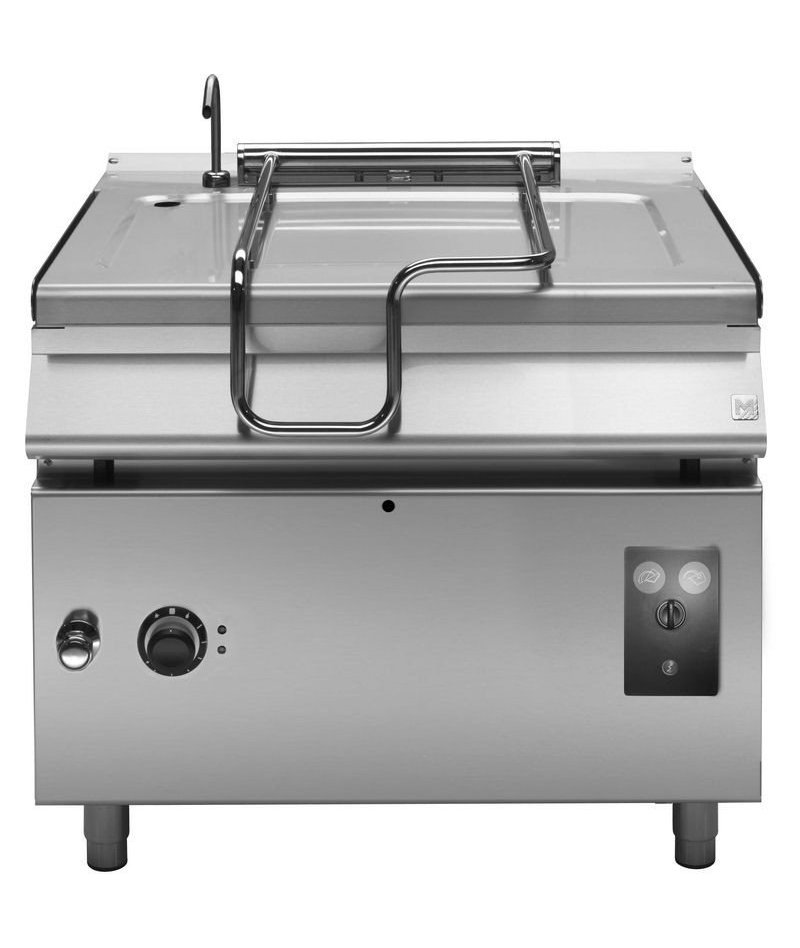 Sartén Basculante eléctrica 120L con cubeta de inox motorizada y Base con puerta Fondo 700 Pratika