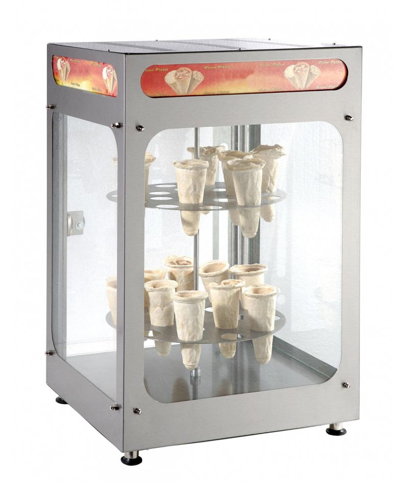 Expositor caliente para conos de pizza 32 conos