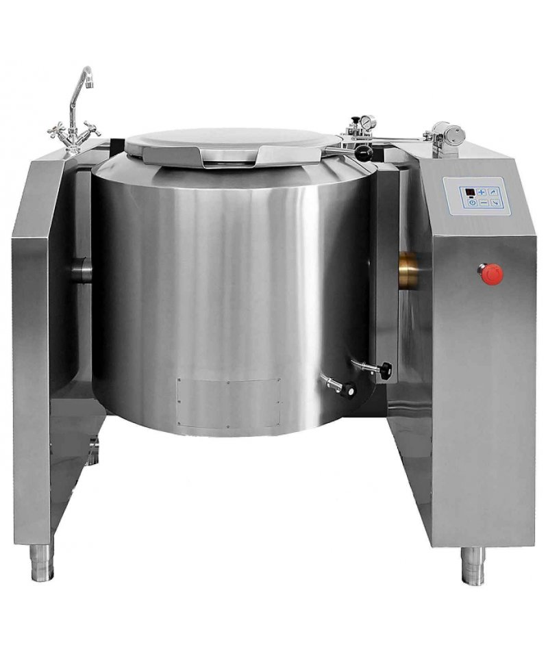 Marmita a vapor indirecta de 220 Litros PTV-200R con basculación eléctrica