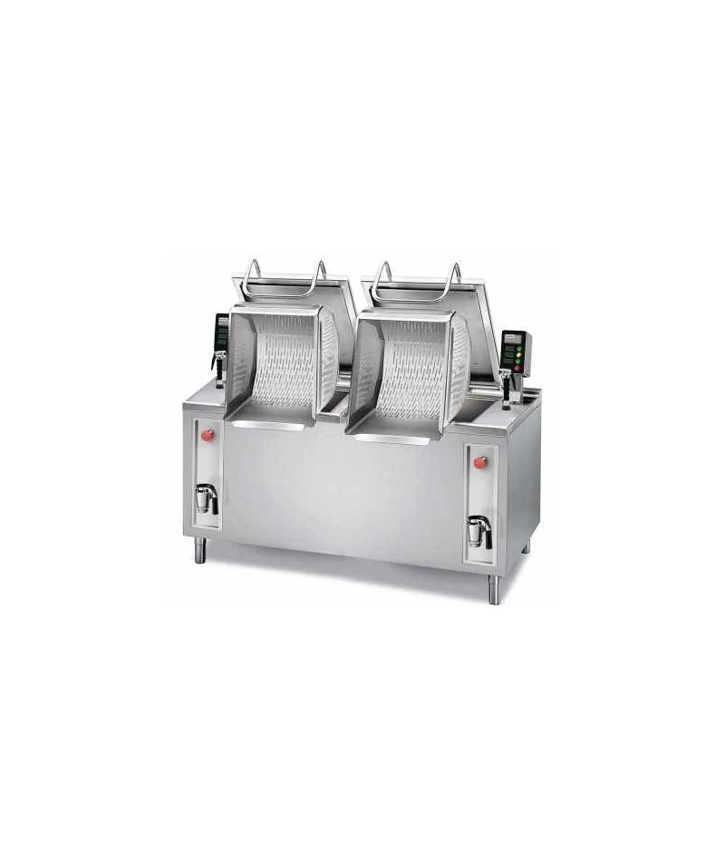 Cocedor de cesta elevable para pasta, arroz y legumbres BCPER2-150 Lt Cuecepastas 2 cubas
