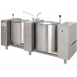 Marmita compacta eléctrica directa de 50+40 Litros PSTE2-50 con basculación manual