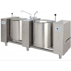 Marmita compacta eléctrica directa de 50+60 Litros PSTE2-56 con basculación manual