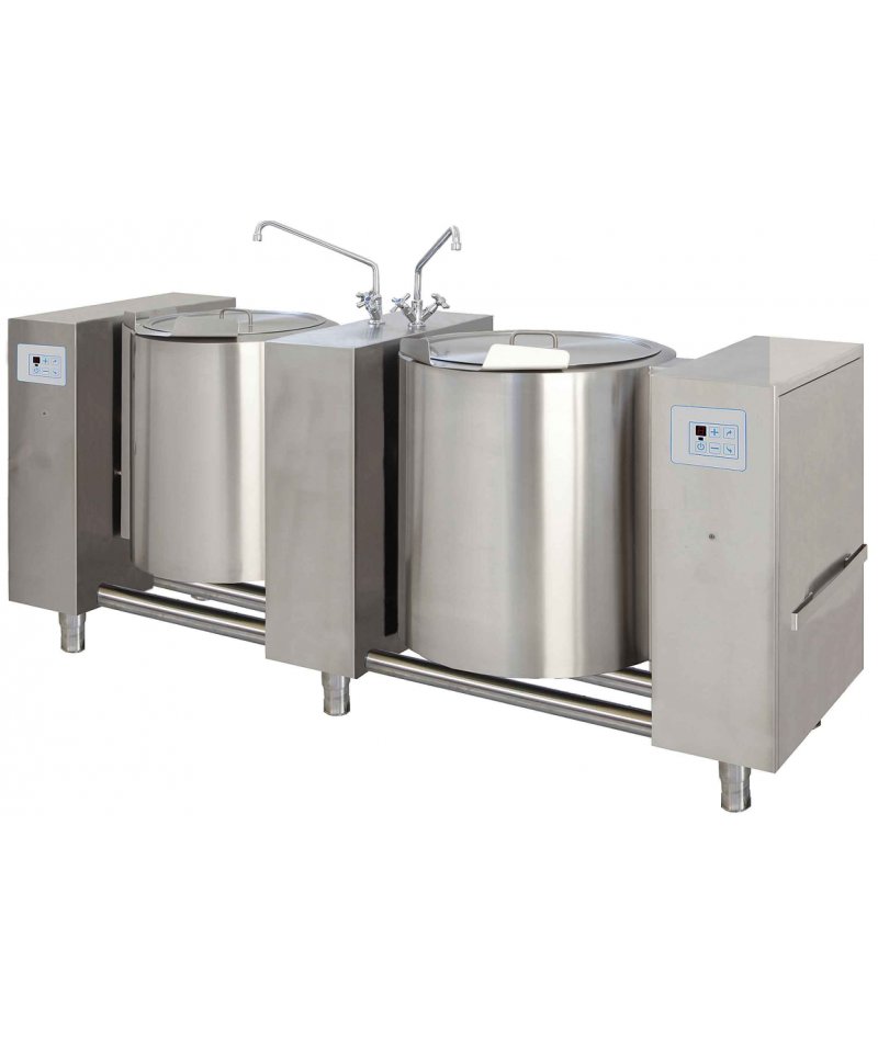 Marmita eléctrica directa de 40+40 Litros PSTME2-40 con basculación eléctrica