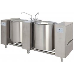 Marmita eléctrica directa de 80+80 Litros PSTME2-80 con basculación eléctrica