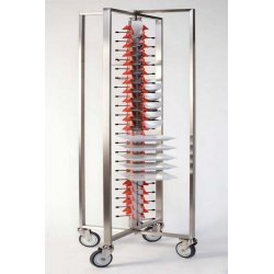 Porta platos de carro de acero gran carga para 84 platos Heavy Duty plegable