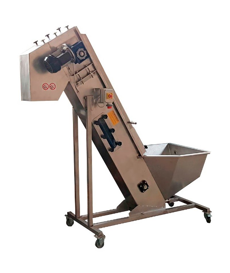 Elevador lavador de cinta para fruta