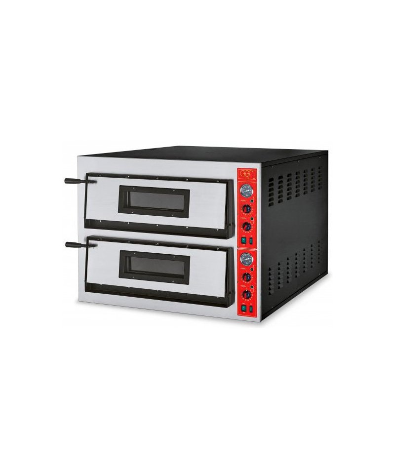 Horno 6+6 pizzas de 36cm Ø FR72-66 Cámara totalmente en piedra refractaria