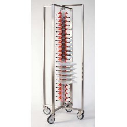 Porta platos de carro de acero gran carga para 84 platos Heavy Duty plegable