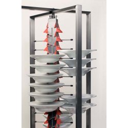 Porta platos de carro de acero gran carga para 84 platos Heavy Duty plegable