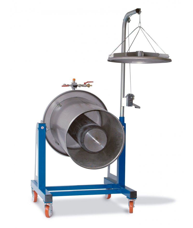 Prensa hidráulica por presion de agua 300 Lt Inox con basculación