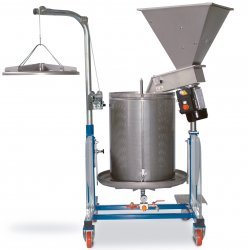 Prensa hidráulica por presión de agua 160 Lt Inox combinada con molino