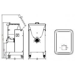Picadora de carne industrial TCM 90 - Hp 7 VERT