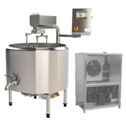 Cuba de cuajar queso con grupo de refrigeración de 50 a 500 litros.