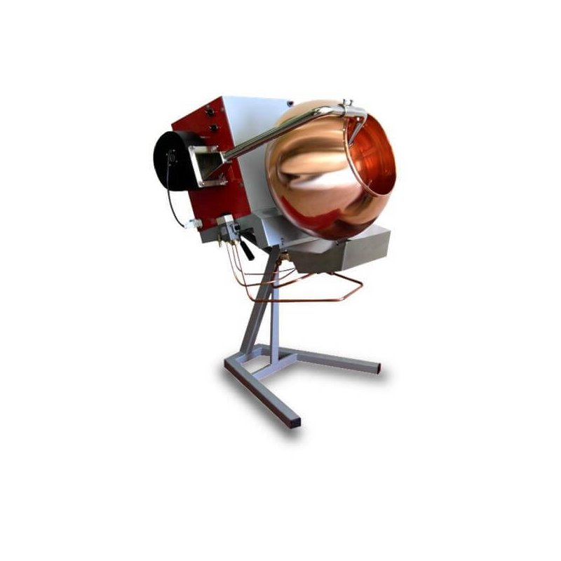 Grageadora con calentamiento a gas para caramelizar garrapiñadas + inverter + soplador de 15 Kg / 20Lt en cobre