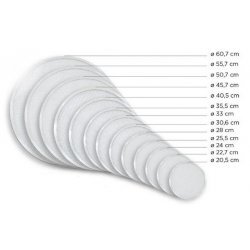 Rejillas de cocción para pizza de 20,7 a 60,6 cm de diámetro - Caja de 12 uds.