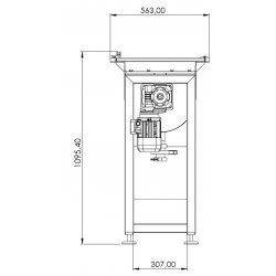 Dosificadora llenadora volumétrica de sobremesa con tolva 50l y mezclador. Capacidad de 50-1500cl o 20-700cl