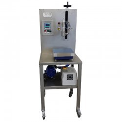 Llenadora por peso neumática para chocolate, mermeladas, sala de tomate - Fluida MVE-C potencia 1,5HP y 4500L/H
