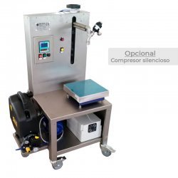 Llenadora por peso neumática para chocolate, mermeladas, sala de tomate - Fluida MVE-C potencia 1,5HP y 4500L/H