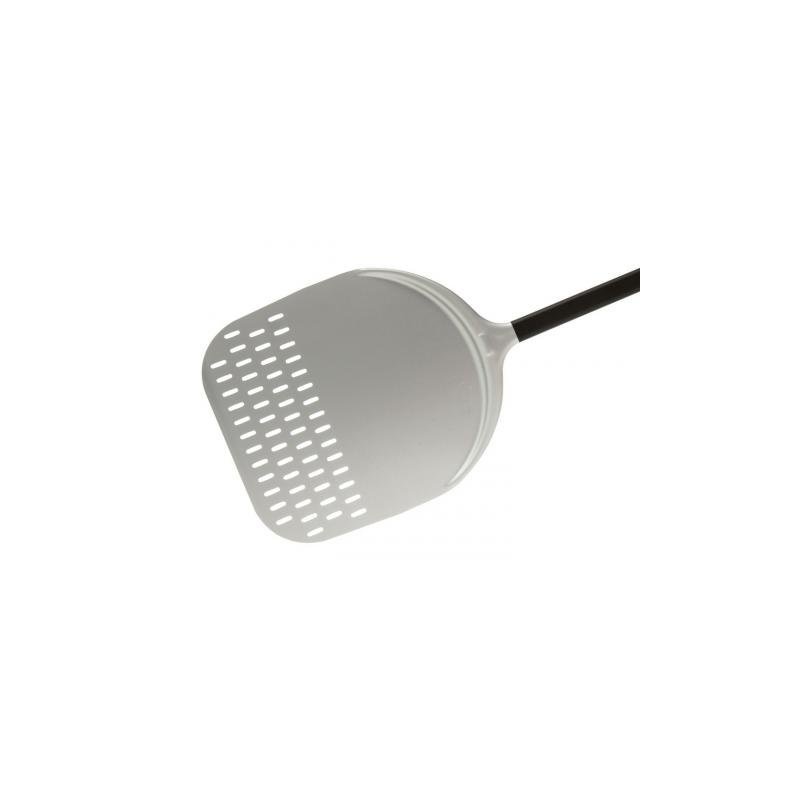 Pala para horno de pizza en aluminio anodizado perforada de 36cm y mango de 150cm