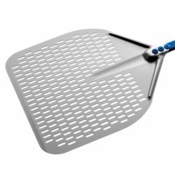 Pala para horno de pizza en aluminio anodizado rectangular perforada de 45cm y mango de 60cm
