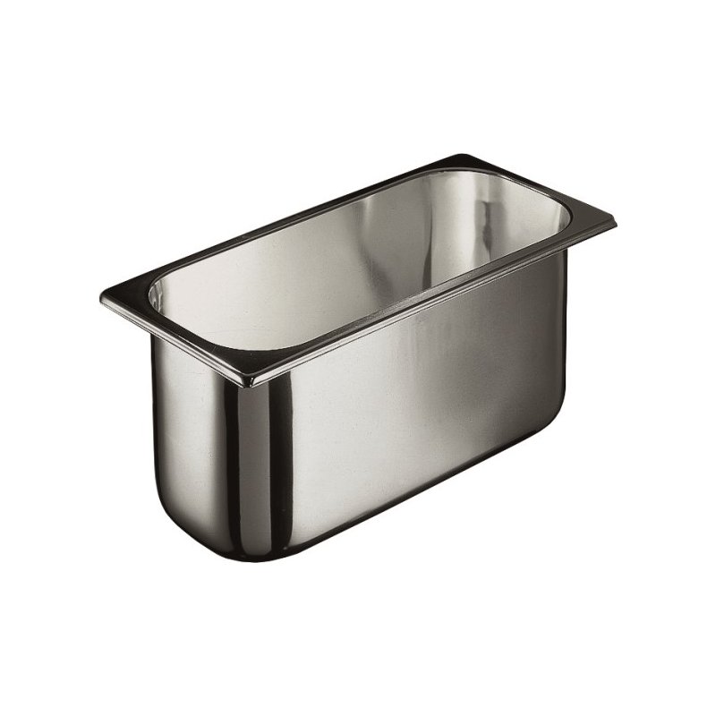 Cubeta de acero inoxidable para helado de 330x250x80. Capacidad 5 litros