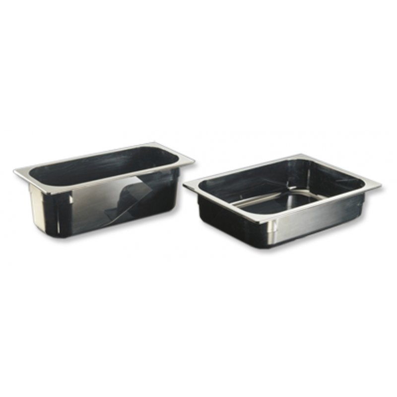 Cubeta de policarbonato negro para helado de 360x165x120. Capacidad 5 litros