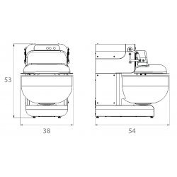 Miss Baker PRO XL blanca con cuba de 20 litros/6-9 Kg. Amasadora de brazos gemelos.