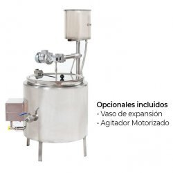 Cuba de cuajar queso a gas con válvula de seguridad, llama piloto y encendido piezoeléctrico de 142 Litros