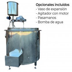 Cuba de cuajar queso a gas con válvula de seguridad, llama piloto y encendido piezoeléctrico de 470 Litros