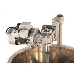 Cocedor a gas con mezclador de 200 Litros. Temperatura controlada por termostato y doble pared con aceite