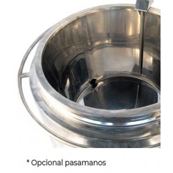 Cocedor a gas con mezclador de 230 Litros. Temperatura controlada por termostato y doble pared con aceite