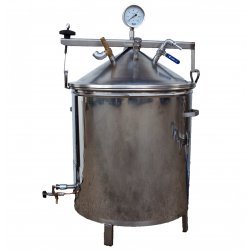 Pasteurizador de zumos de 150 a 200 litros hora con quemador de gas y cuba aislada