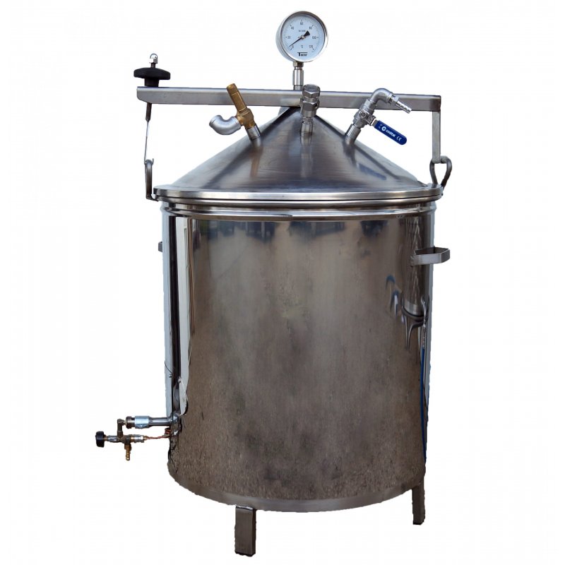 Pasteurizador de zumos de 150 a 200 litros hora con quemador de gas y cuba aislada