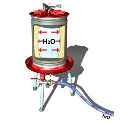 Prensa hidráulica por presion de agua 40 Lt Inox