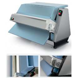 Laminadora para masas gruesas pegajosas de doble boca IMPZ60. Rodillo 600 mm de resina - Grosor de carga 30mm